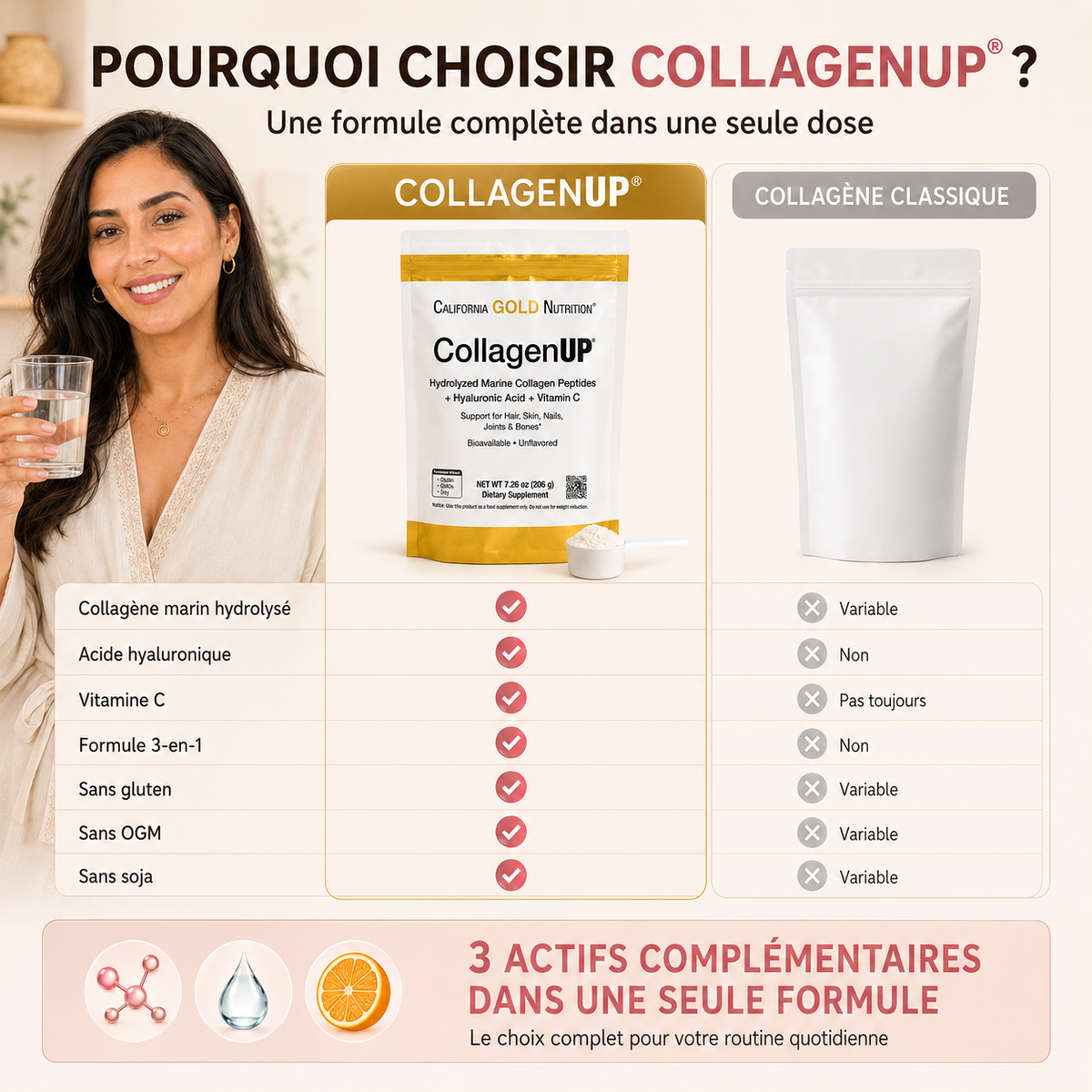 CollagenUP® – Collagène Marin pour Peau, Cheveux, Ongles et Articulations