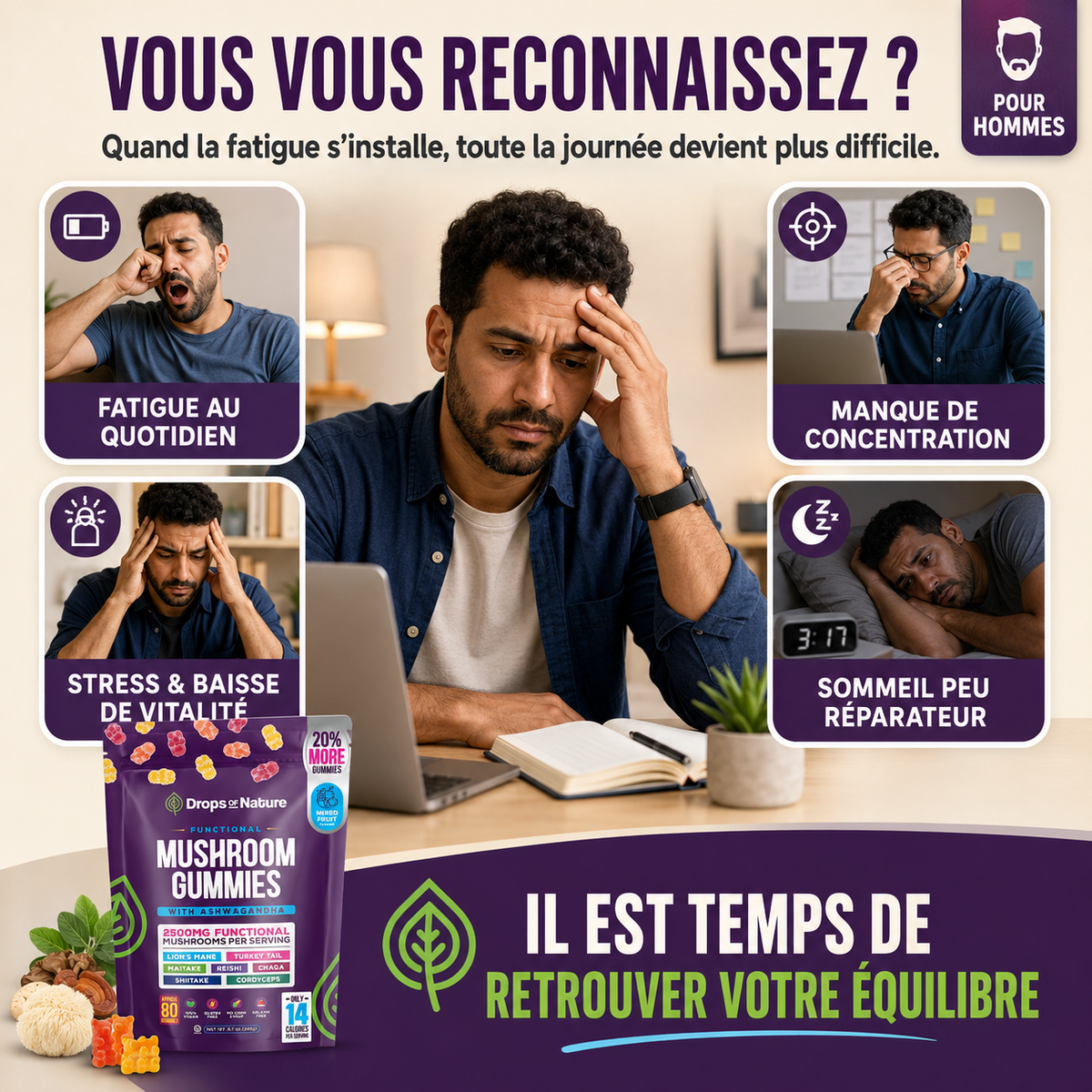 Mushroom Gummies : ÉNERGIE,FOCUS ET VOTRE VITALITÉ MASCULINE