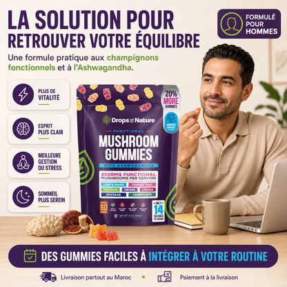 Mushroom Gummies : ÉNERGIE,FOCUS ET VOTRE VITALITÉ MASCULINE