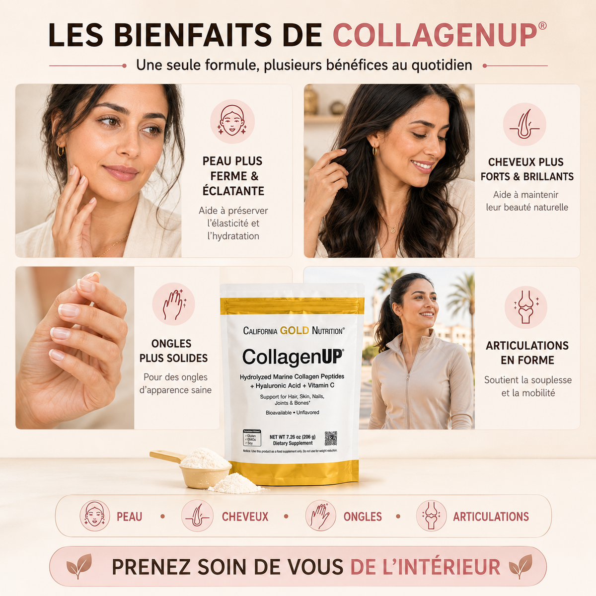 CollagenUP® – Collagène Marin pour Peau, Cheveux, Ongles et Articulations